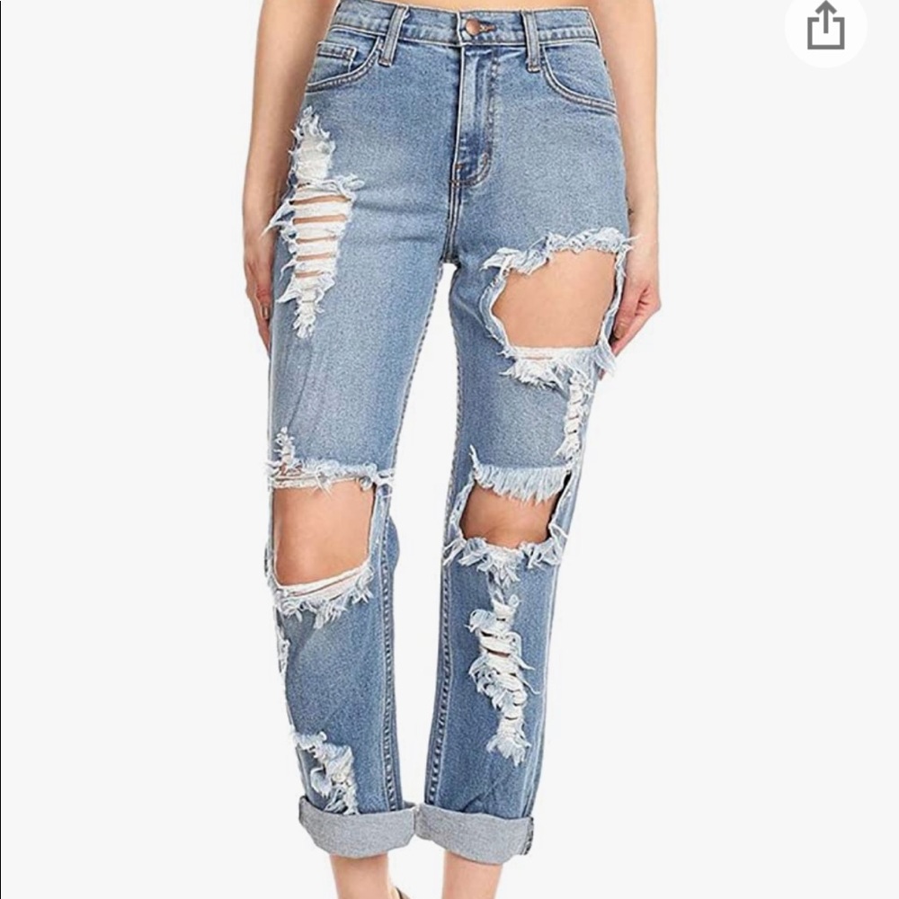 Distressed jeans